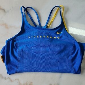 Nike LIVESTRONG Blue and Yellow Tank With Built In Sports Bra